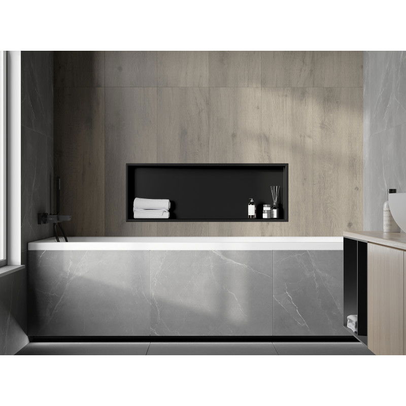 Mexen X-Wall-R recessed shelf with flange 90 x 30 cm, black - 1970903010