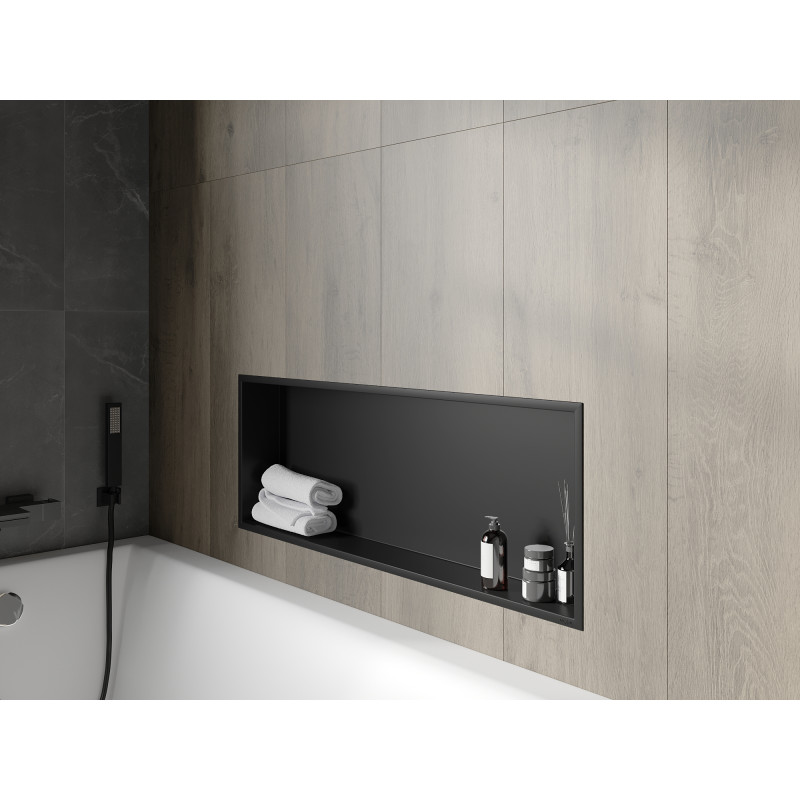 Mexen X-Wall-R niche shelf with flange 90 x 30 cm, black - 1970903010