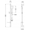 Mexen DF62 sliding shower set, brushed gun gray - 785624582-66