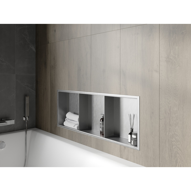 Mexen X-Wall-R niche shelf with flange and shelf 90 x 30 cm, inox - 1910903010S