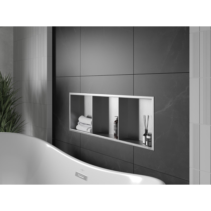 Mexen X-Wall-R niche shelf with flange and shelf 90 x 30 cm, inox - 1910903010S