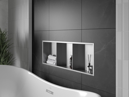 Mexen X-Wall-R recessed shelf with flange and shelf 90 x 30 cm, inox - 1910903010S