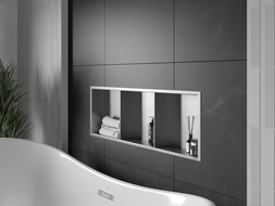 Mexen X-Wall-R shower niche with flange and shelf 90 x 30 cm, inox - 1910903010S