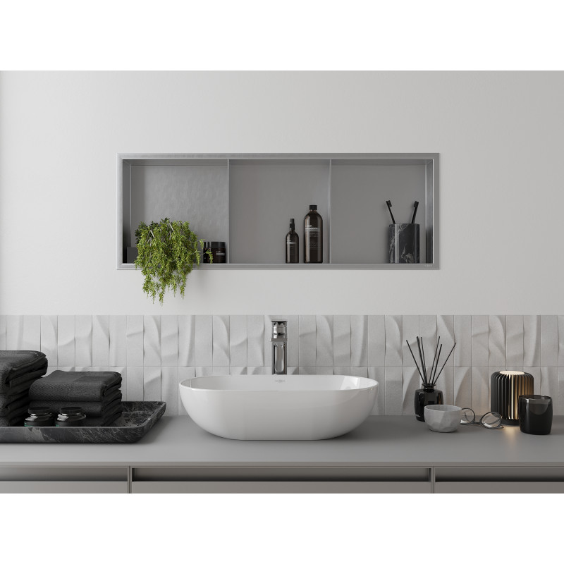 Mexen X-Wall-R niche shelf with flange and shelf 90 x 30 cm, inox - 1910903010S