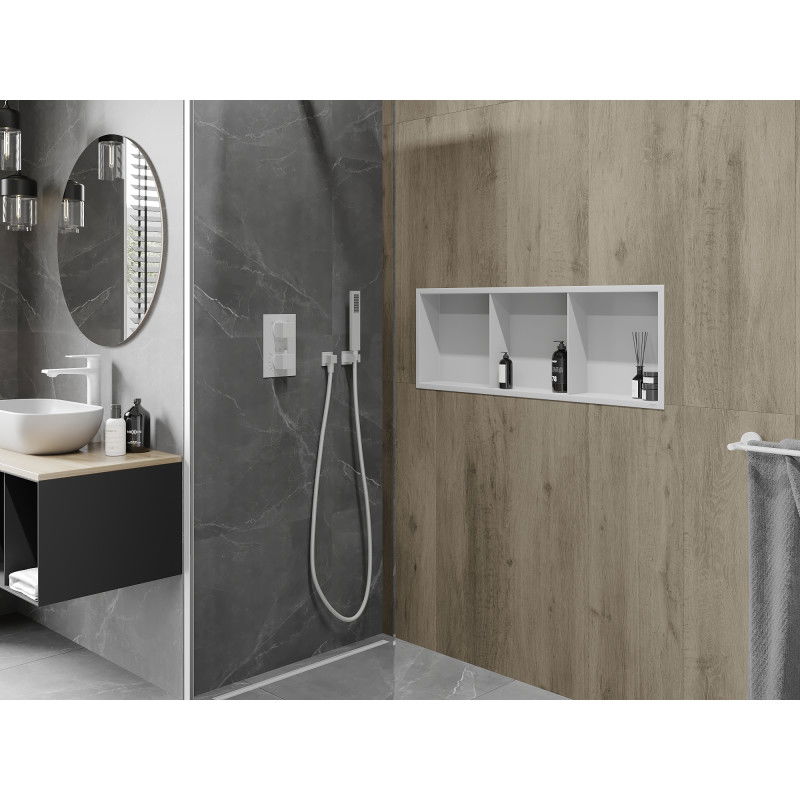 Mexen X-Wall-R recessed shelf with flange and shelf 90 x 30 cm, white - 1920903010S