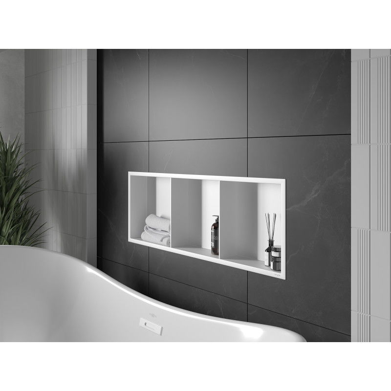 Mexen X-Wall-R recessed shelf with flange and shelf 90 x 30 cm, white - 1920903010S
