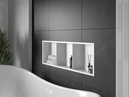 Mexen X-Wall-R recessed shelf with flange and shelf 90 x 30 cm, white - 1920903010S