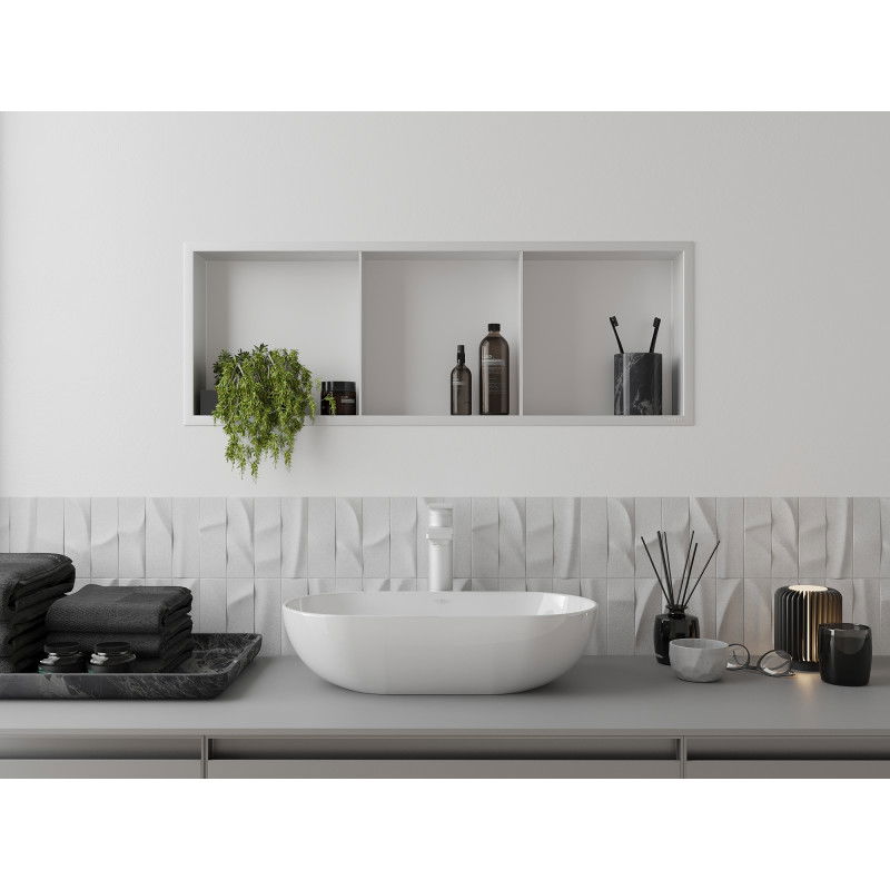 Mexen X-Wall-R recessed shelf with flange and shelf 90 x 30 cm, white - 1920903010S