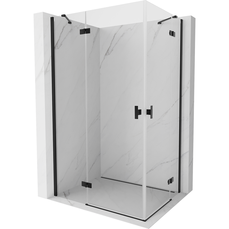 Mexen Mist-H Duo left swing shower cabin 85 x 80 cm, transparent, black - 8A5-085L-080P-70-00