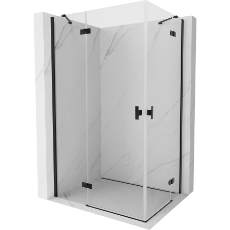 Mexen Mist-H Duo left swing shower cabin 85 x 80 cm, transparent, black - 8A5-085L-080P-70-00