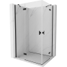 Mexen Mist-H Duo left swing shower cabin 85 x 80 cm, transparent, black - 8A5-085L-080P-70-00