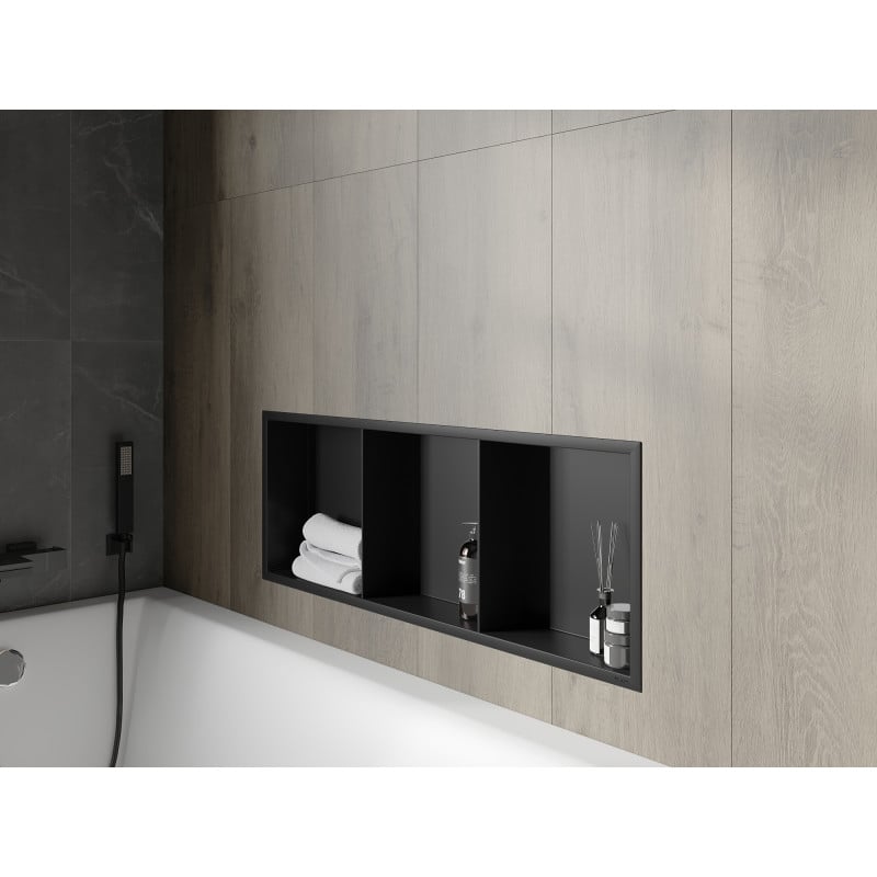 Mexen X-Wall-R recessed shelf with frame and shelf 90 x 30 cm, black - 1970903010S