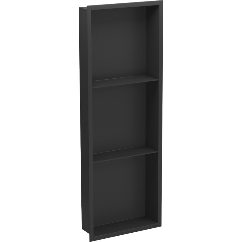 Mexen X-Wall-R shower niche with flange and shelf 90 x 30 cm, Black - 1970903010S