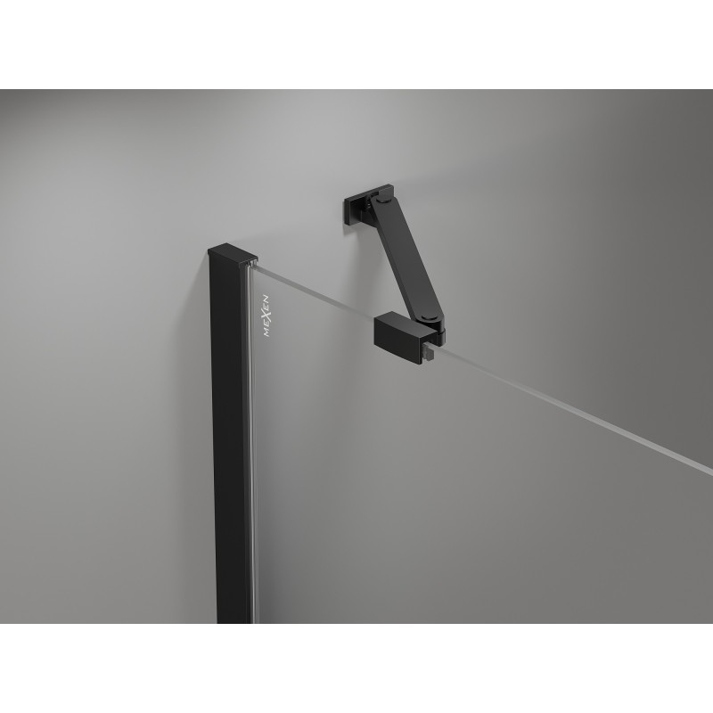 Mexen Mist-H Duo right side pivot shower enclosure 75 x 105 cm, transparent, black - 8A5-075L-105P-70-00
