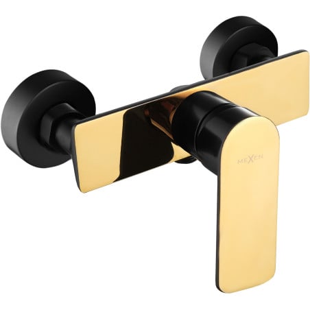 Mexen Alfa shower tap, black/gold - 745740-75