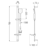 Mexen DB62 sliding shower set, Chrome - 785624584-00