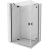Mexen Mist H Duo swing shower enclosure 70 x 115 cm, transparent, black - 8A5-070L-115P-70-00