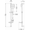 Mexen DB17 sliding shower set, Black - 785174584-70