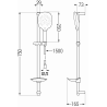 Mexen DB22 black sliding shower set - 785224584-70