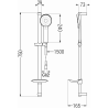 Mexen DB40 adjustable shower set, chrome - 785404584-00