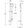 Mexen DB40 sliding shower set, chrome - 785404584-00