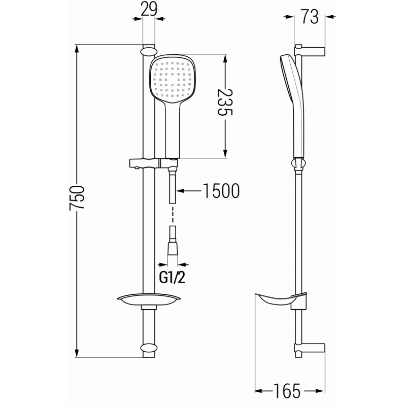 Mexen DB33 adjustable shower set, chrome - 785334584-00