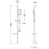 Mexen DS54 sliding shower rail set, black - 785544583-71