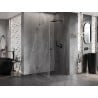 Mexen Lunar-B right swing shower cabin 80 x 80 cm, transparent, brushed gun gray - 832-080-080-66-00-P