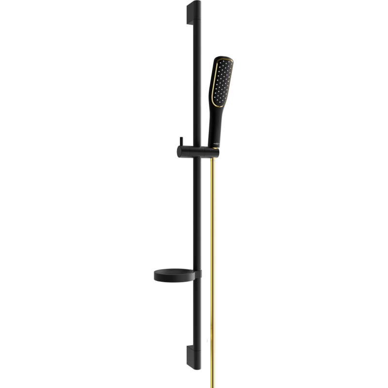 Mexen DS49 sliding shower set, Black/Gold - 785494583-57