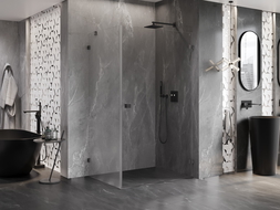 Mexen Lunar-B Right-Hinged Shower Enclosure 100 x 80 cm, Transparent, Brushed Gun Gray - 832-100-080-66-00-P