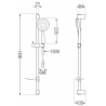 Mexen DF67 adjustable shower set, black - 785674582-70