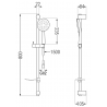 Mexen DF67 sliding shower set, Black - 785674582-70