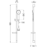 Mexen DS40 sliding shower rail set, chrome - 785404583-00