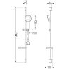 Mexen DS33 sliding shower set, Black - 785334583-70