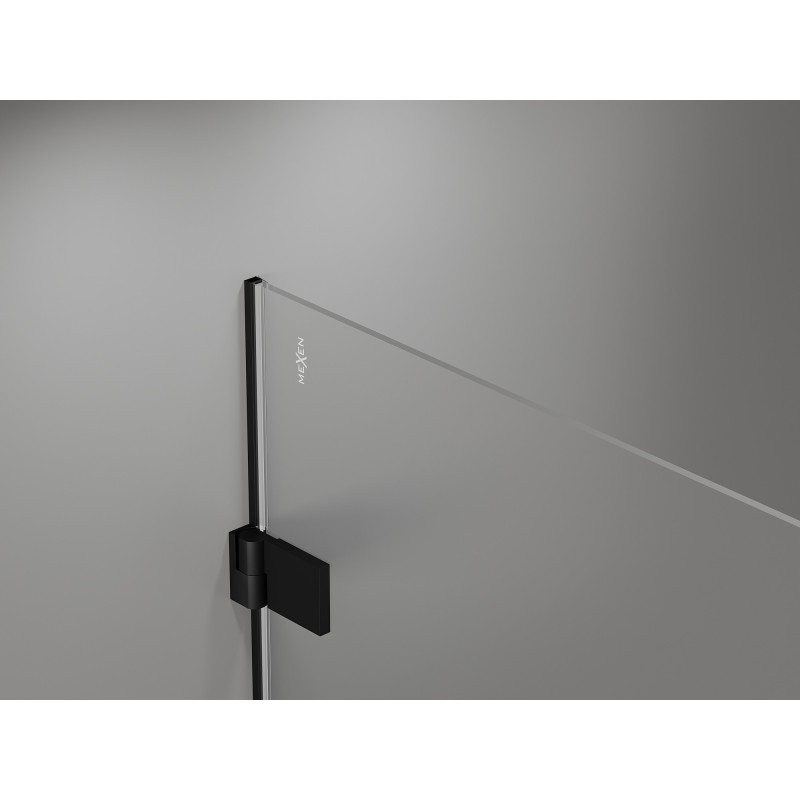 Mexen Lunar-B left swing shower enclosure 80 x 80 cm, transparent, black - 832-080-080-70-00-L