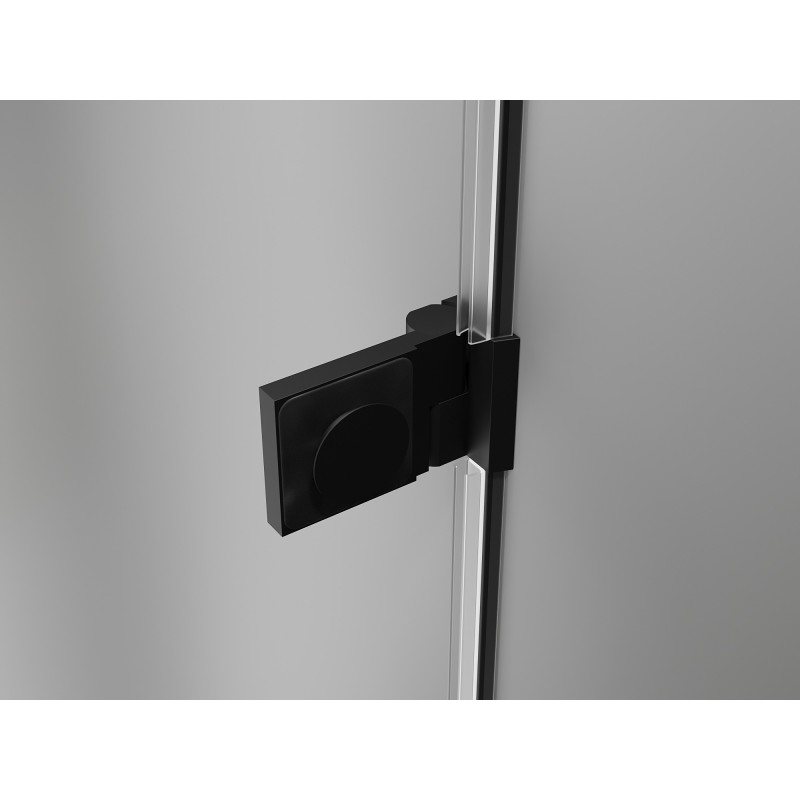 Mexen Lunar-B left swing shower enclosure 80 x 80 cm, transparent, black - 832-080-080-70-00-L
