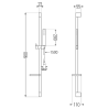 Mexen DS00 black sliding shower set - 785004583-70