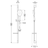 Mexen DS22 sliding shower set, Chrome - 785224583-00