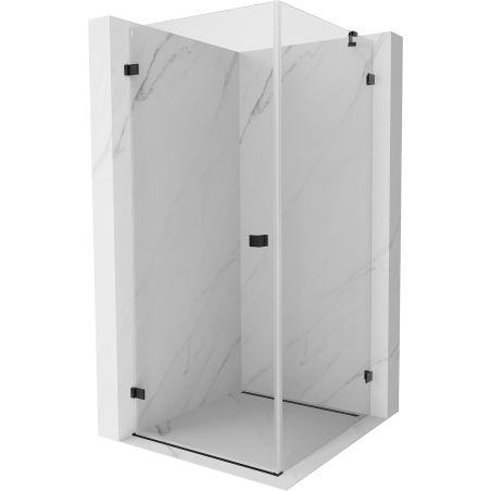 Mexen Lunar-B shower enclosure, hinged left 90 x 90 cm, transparent, black - 832-090-090-70-00-L