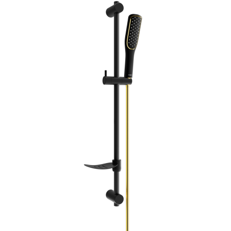 Mexen DF49 sliding shower set, Black/Gold - 785494582-57