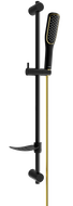 Mexen DF49 sliding shower set, Black/Gold - 785494582-57