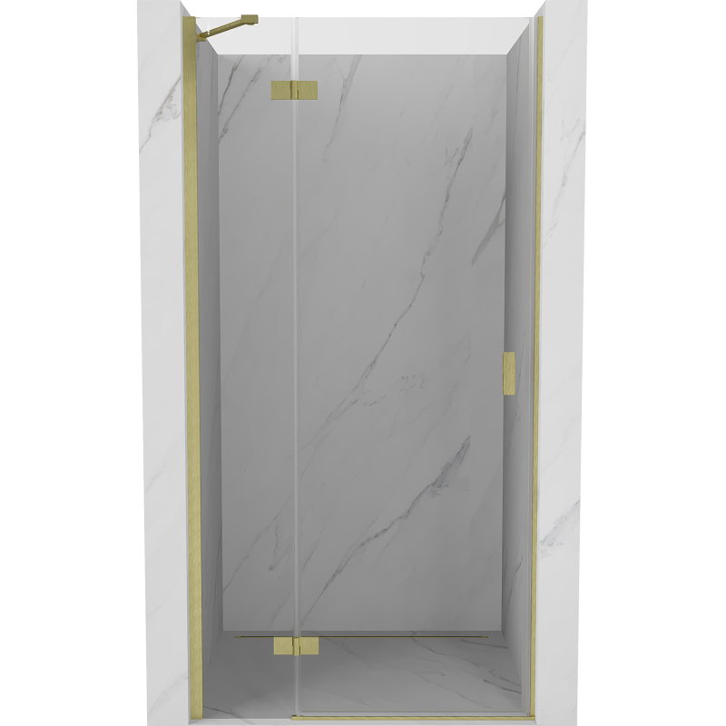 Mexen Mist-H shower door left hinged 70 cm, transparent, brushed gold - 8A5-070-000-55-00-L