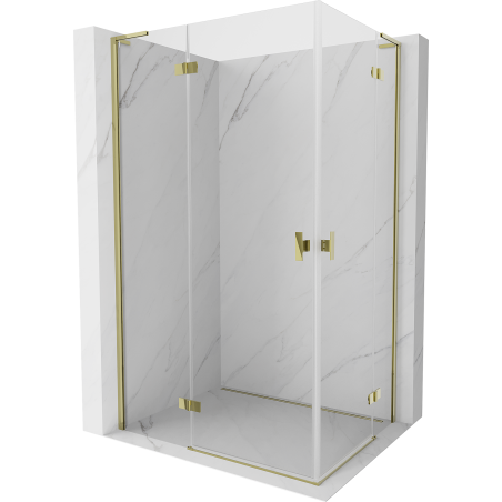 Mexen Mist-H L Duo hinged shower enclosure 100 x 75 cm, transparent, gold - 8A5L-100L-075P-50-00