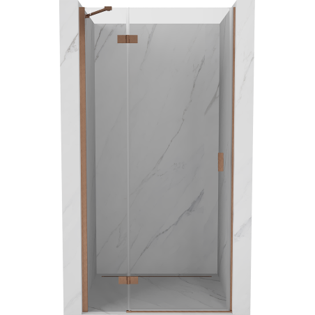 Mexen Mist-H shower door left hinged 90 cm, transparent, brushed copper - 8A5-090-000-65-00-L