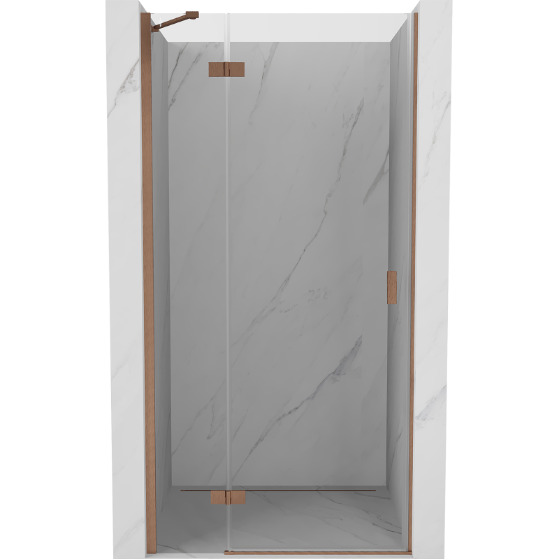 Mexen Mist-H left hinged shower door 115 cm, transparent, brushed copper - 8A5-115-000-65-00-L