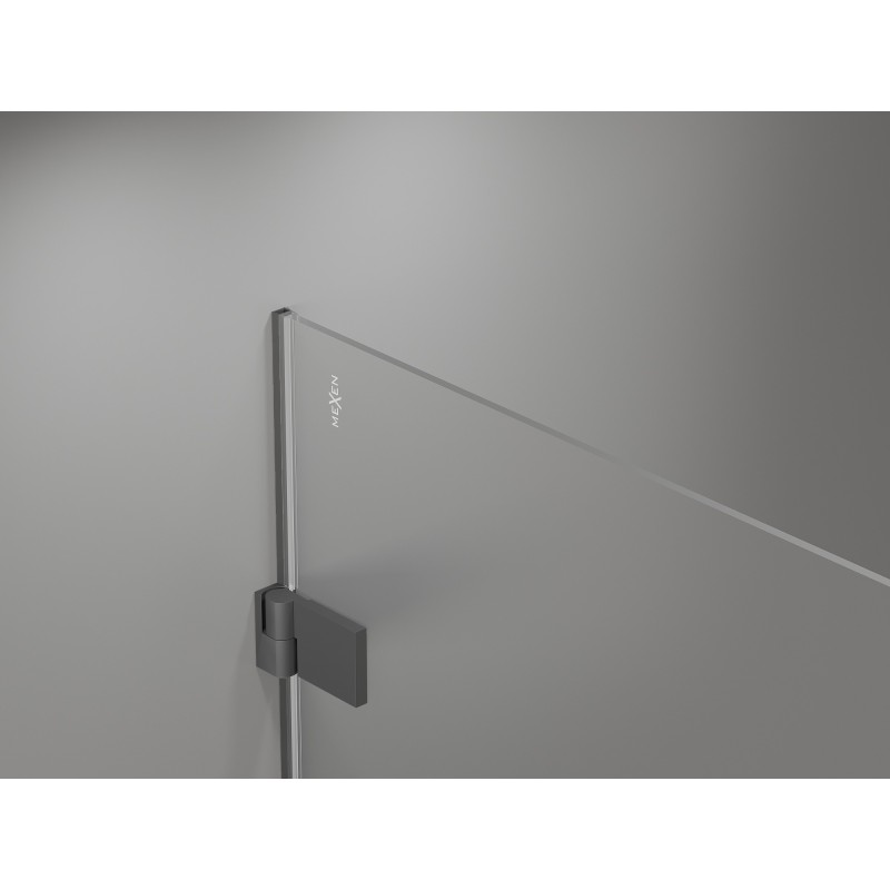 Mexen Lunar-B Hinged Shower Enclosure Left 75 x 70 cm, Transparent, Gun Metal - 832-075-070-95-00-L