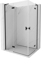 Mexen Mist-H L Duo shower enclosure pivot 80 x 90 cm, transparent, black - 8A5L-080L-090P-70-00