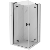 Mexen Mist-H L Duo shower cabin hinged 100 x 100 cm, transparent, black - 8A5L-100L-100P-70-00