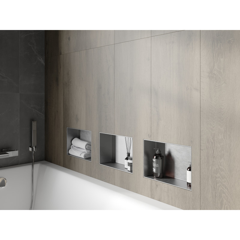 Mexen X-Wall-NR niche shelf without flange 30 x 20 cm, inox - 1911302010