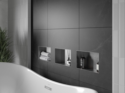 Mexen X-Wall-NR recessed shelf without a flange 30 x 20 cm, inox - 1911302010